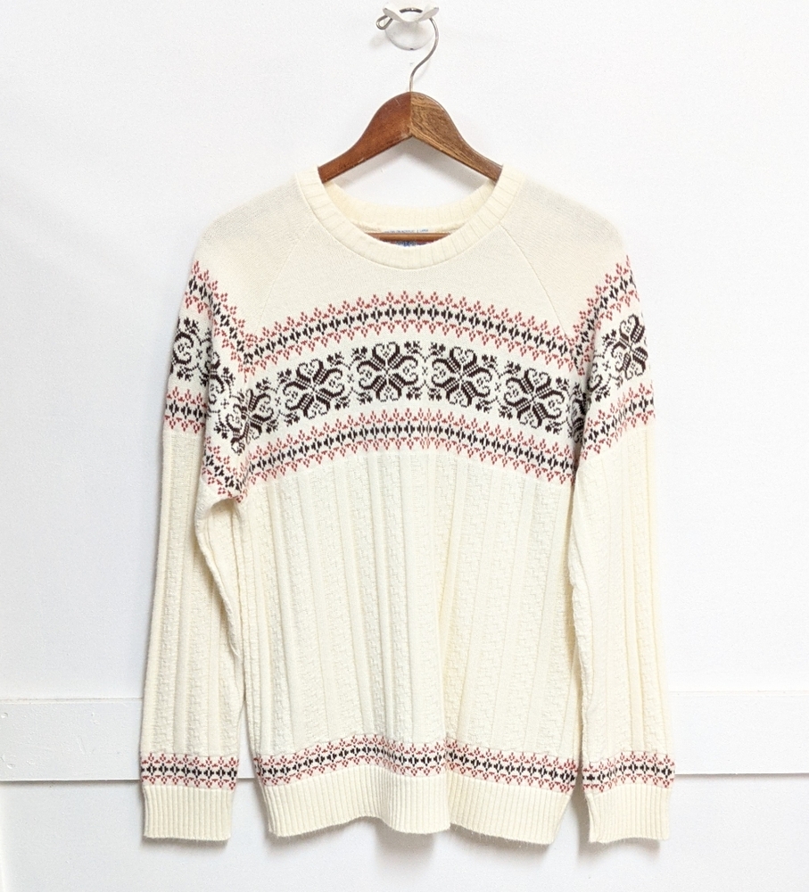 Vintage 1970s Sears sweater brown and cream size Large 42
